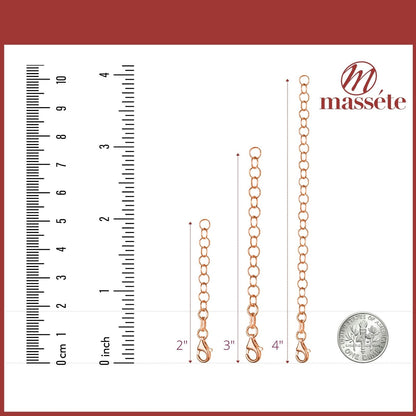 Chain Extender for Necklace Sterling Silver Rolo Italy