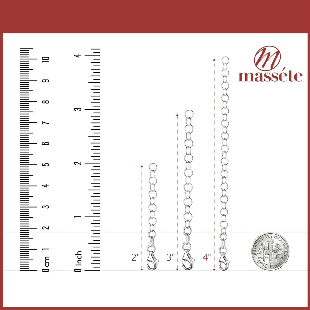 Chain Extender for Necklace Sterling Silver Rolo Italy