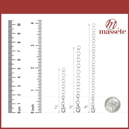 Chain Extender for Necklace Sterling Silver Rolo Italy