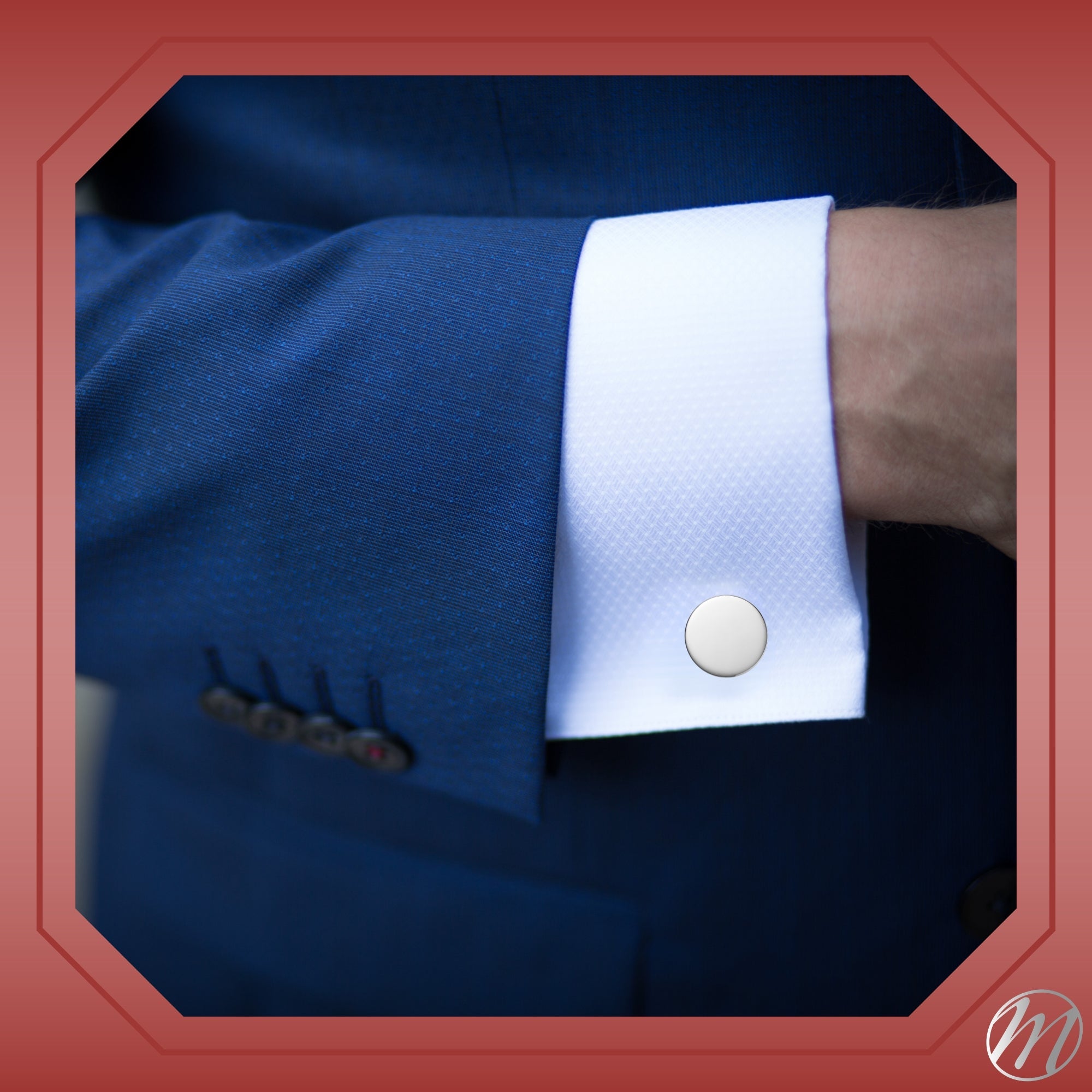 Sterling Silver Cufflinks for Men Personalized with Engraved Initials or Name Round Shape Gift for Men - Made in Italy