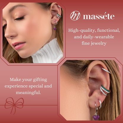 MASSETE Sterling Silver 925 Pave CZ Simulated Diamond Leverback Earrings Dangle