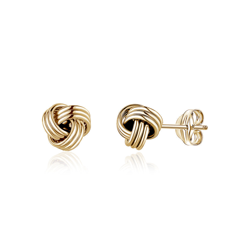 14k Yellow Gold Love Knot Earrings Womens Girls Teens