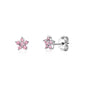 Sterling Silver Small Flower Stud Earrings Simulated Birthstone 6mm | Choose from 12 Colors