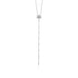 Sterling Silver Long Y Necklace Lucky North Star Lariat Style with Pave Simulated Diamonds 16"