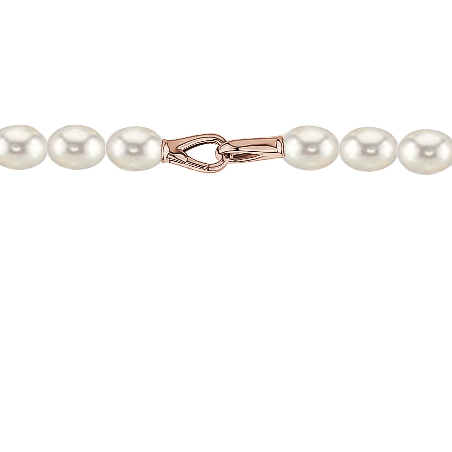 MASSETE White Rice Shape Freshwater Cultured Pearl Necklace for Women Sterling Silver Lobster Clasp Modern 9mm 18"