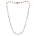 MASSETE White Rice Shape Freshwater Cultured Pearl Necklace for Women Sterling Silver Lobster Clasp Modern 9mm 18"