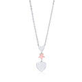 MASSETE Sterling Silver 925 Triple Dangle Heart and Gold Plated Star Pendant Necklace Rolo Chain 17"