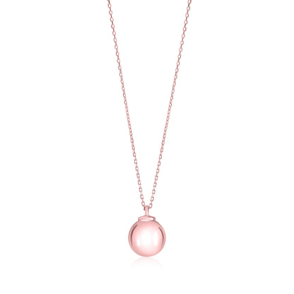MASSETE Sterling Silver 925 12mm Ball Pendant Necklace Rolo Chain 17"
