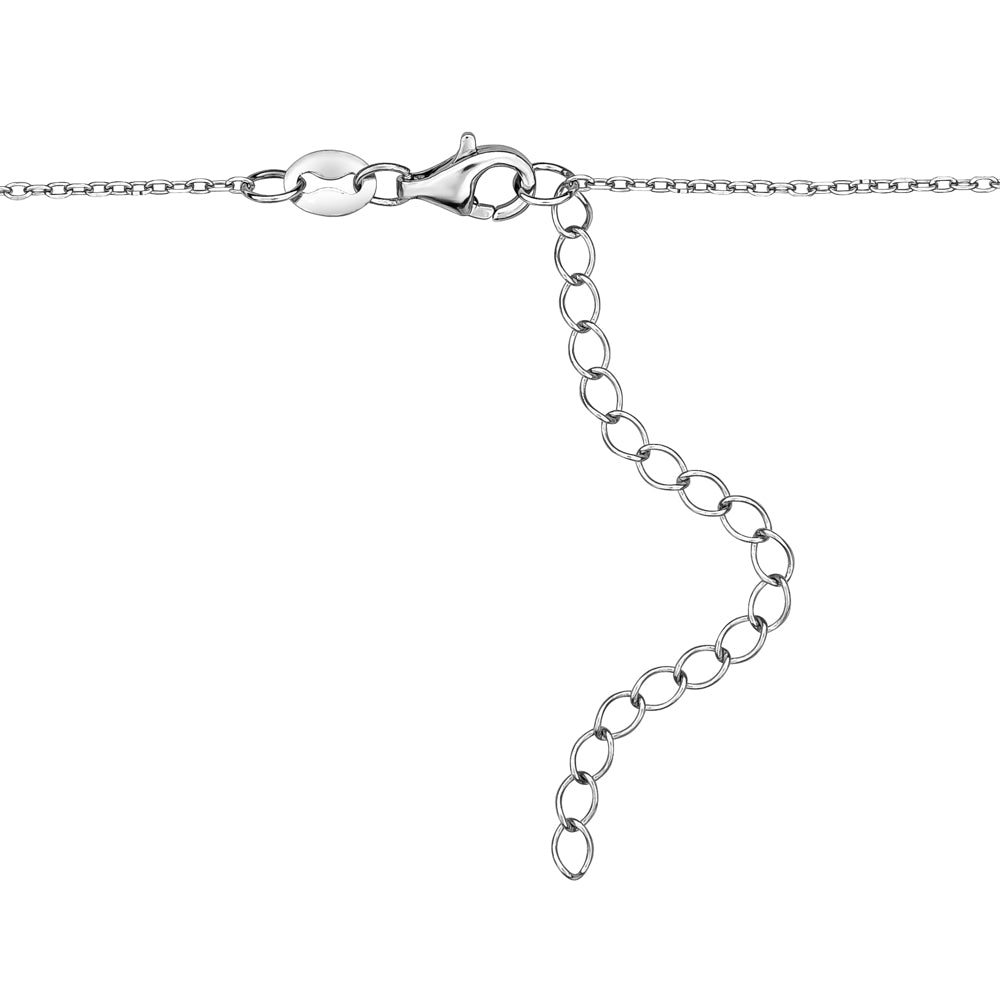 Sterling Silver Necklace Pendant Flower Petit Fleur with Colors Assorted Cubic Zirconia 17.5"