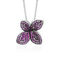 Sterling Silver Necklace Pendant Flower Petit Fleur with Colors Assorted Cubic Zirconia 17.5"