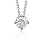Sterling Silver Floating Solitaire Necklace Pendant for Girls Simulated Birthstone