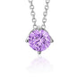 Sterling Silver Floating Solitaire Necklace Pendant for Girls Simulated Birthstone