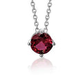 Sterling Silver Floating Solitaire Necklace Pendant for Girls Simulated Birthstone