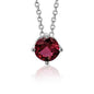 Sterling Silver Floating Solitaire Necklace Pendant for Girls Simulated Birthstone