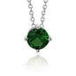Sterling Silver Floating Solitaire Necklace Pendant for Girls Simulated Birthstone
