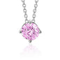 Sterling Silver Floating Solitaire Necklace Pendant for Girls Simulated Birthstone