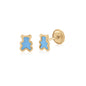MASSETE 14k Yellow Gold Screwback Earrings Teddy Bear for Baby and Children
