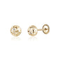 14k Yellow Gold Half Ball Earrings Fluted Flat Back Screwback 4mm 5mm
