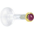 Solid 14K Yellow Gold 2mm Genuine Rhodolite Garnet Bioplast Push in Monroe