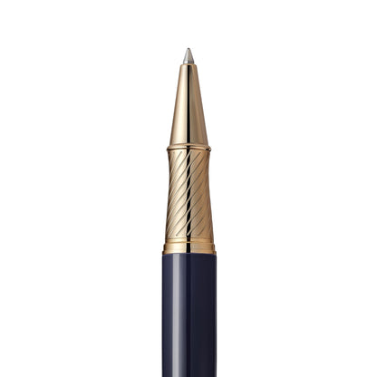Massete Venero Executive Classic Luxury Rollerball Pen, Glossy Black, Red, or Blue with 23K Gold Plated Trim, Removable Cap, Engravable, Presented in Gift Box, Extra Refill Included, Fine Tip, Black or Blue Ink