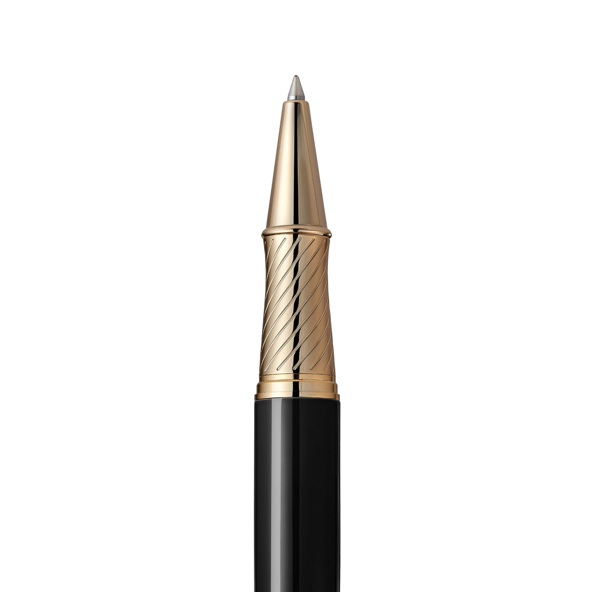 Massete Venero Executive Classic Luxury Rollerball Pen, Glossy Black, Red, or Blue with 23K Gold Plated Trim, Removable Cap, Engravable, Presented in Gift Box, Extra Refill Included, Fine Tip, Black or Blue Ink