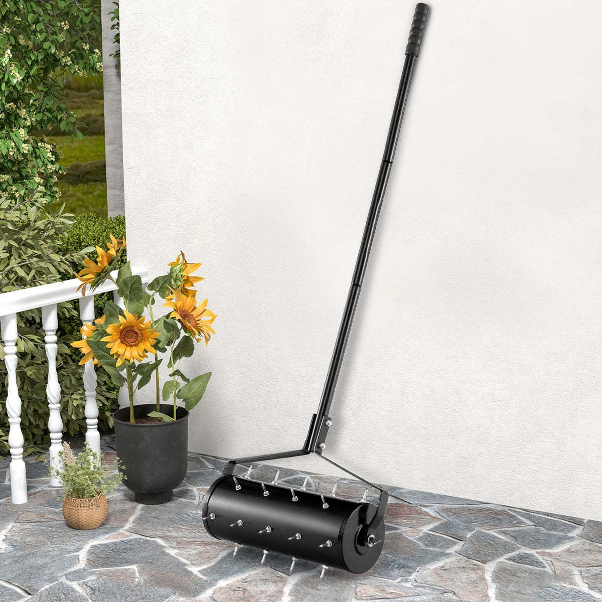 18/21 Inch Manual Lawn Aerator with Detachable Handle
