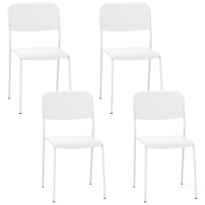 Modern Dining Chairs Set of 4 with Tilted Backrest and Sturdy Metal Legs