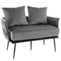 Modern Loveseat Sofa Upholstered Dutch Velvet Sofa Couch