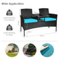 Modern Patio Conversation Set with Built-in Coffee Table and Cushions