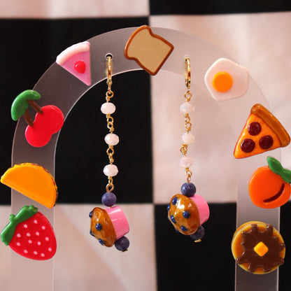 Beaded Muffin Drop Earrings
