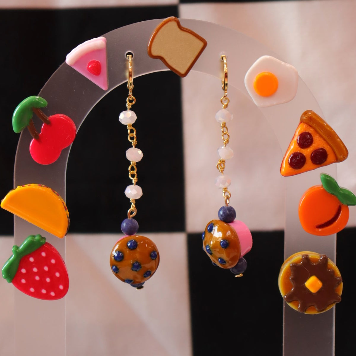 Beaded Muffin Drop Earrings