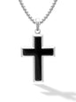 Black Onyx Cross Pendant Necklace