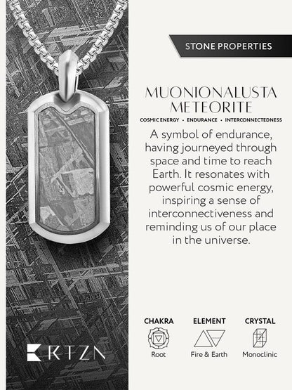 Meteorite Dog Tag Pendant Necklace