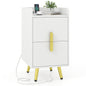 Nightstand Side Tables with 2 Drawers and 2 USB Ports