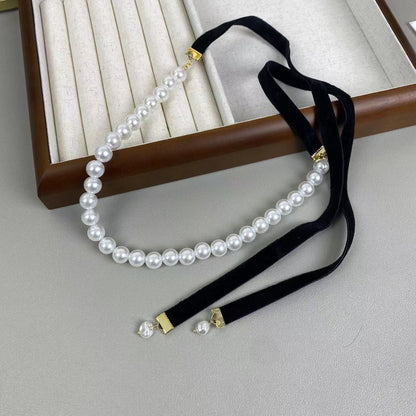 Vintage Elegant Pearls Bow Tie Necklace