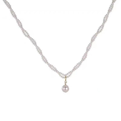 Choker Necklace for Women Double Layer Beads
