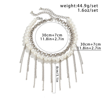 Tassel Sweater Chain Design Double Layer Vintage Necklace