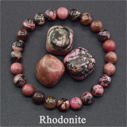 Amethyst Tiger Eye Elastic Rose Stone Agate Bracelets