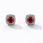 S925 Magnetic Multicolor Moissanite Square Halo Stud Earrings for Men Women, 0.5/1ct Round Cut