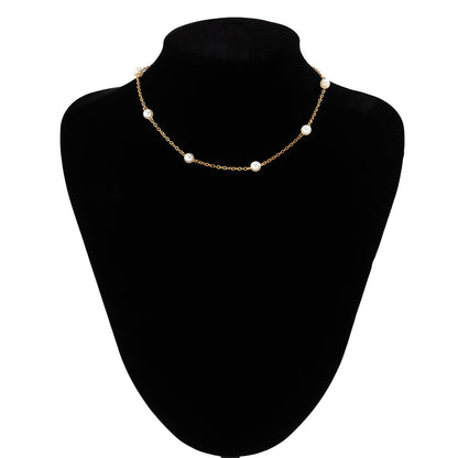 Elegant Imitation Pearl Chain Wed Bridal Jewelry Set