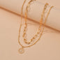 Multi-Layer Chain Opal Pendant Necklace