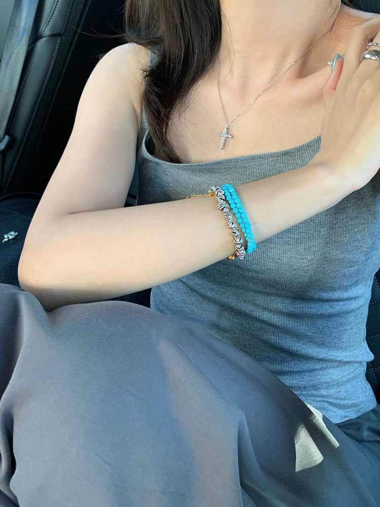 Turquoise Stone Beads Bracelet