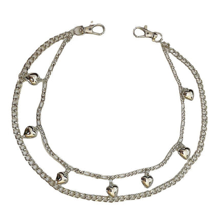 Metal Belt Rock Punk Hip Hop Heart Pants Chain