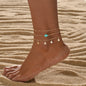 Summer Beach Multi Layered Cross Anklet Jewelry