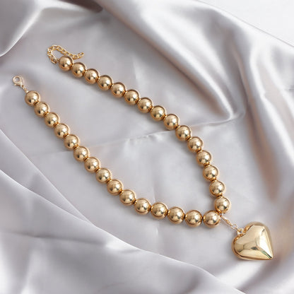 Heart Pendant Beaded Necklace