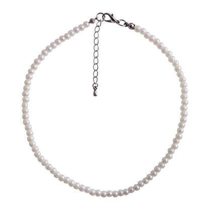 White Pearl Necklace Round Beads Imitation Pearls Choker