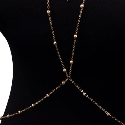 Double Cross Chain Popular Bead Chain Sexy Body Jewelry