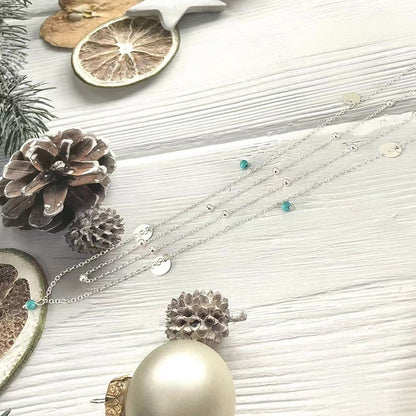Holiday Turquoise Sequins Pendant Waist Chain