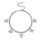 Rhinestone Butterfly Ankle Chain