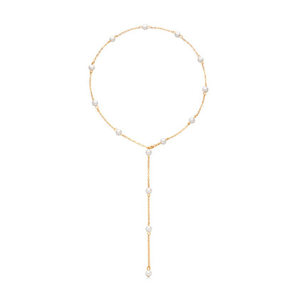 Pearl Chain Tassel Necklace